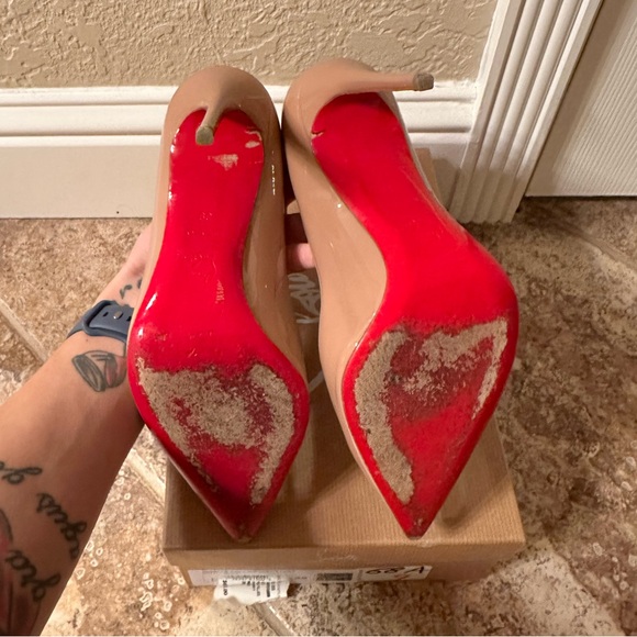 Christian Louboutin Pigalle Follies 100 Patent Nude - Picture 5 of 11